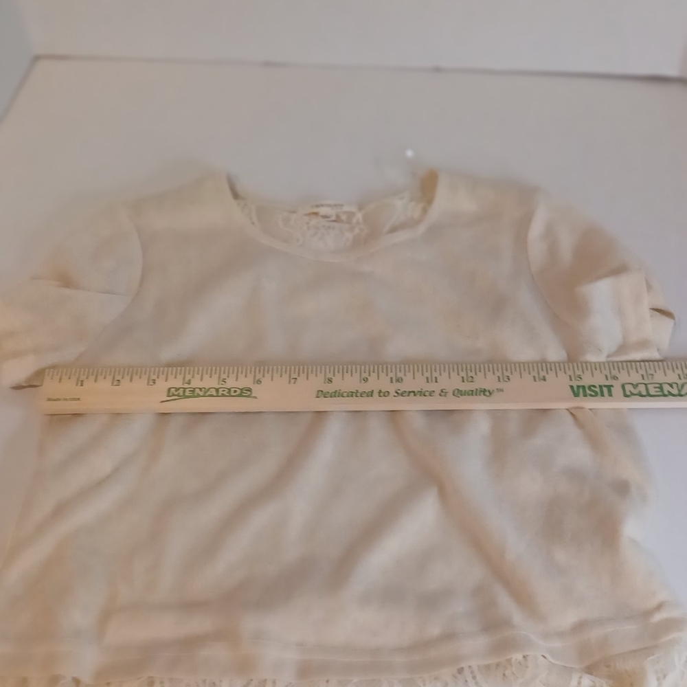 Chocolate USA Women's Small Off White Lace With Sweater Over Top,‎ Split Up Back - Picture 5 of 8